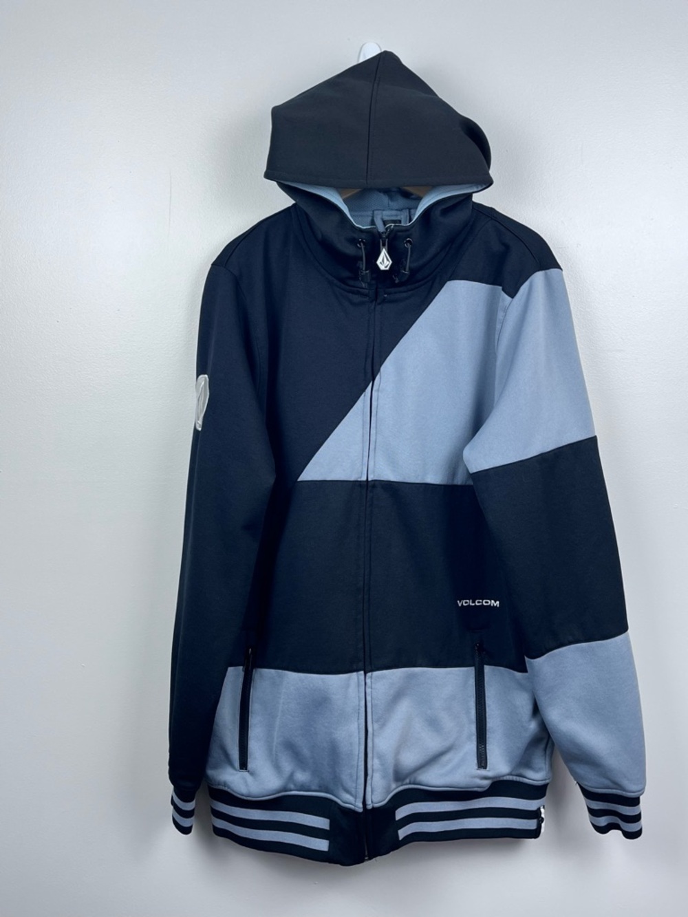 Volcom Men's Full Zip Hooded Colorblock Johnny Fleece Size XL; Skater, Y2k, Punk
